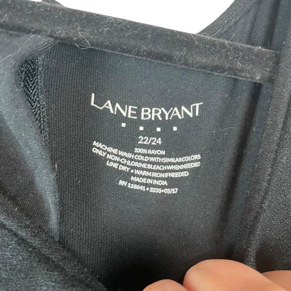 Lane Bryant Black Roll Sleeve Rayon Top Women’s Plus 22/24 - Picture 4 of 6